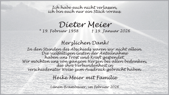 Traueranzeige von Dieter Meier von Ruhr Nachrichten