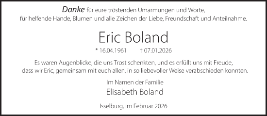 Traueranzeige von Eric Boland 
