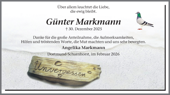 Traueranzeige von Günter Markmann von Ruhr Nachrichten