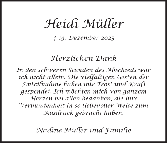Traueranzeige von Heidi Müller von Ruhr Nachrichten