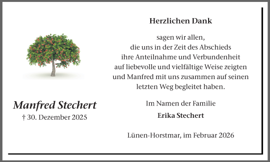 Traueranzeige von Manfred Stechert von Ruhr Nachrichten