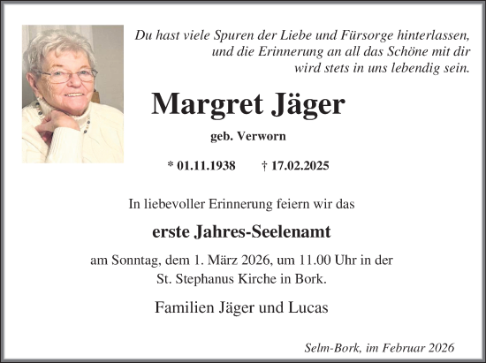 Traueranzeige von Margret Jäger von Ruhr Nachrichten