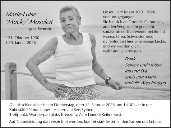 Traueranzeige von Marie-Luise Moseleit von Ruhr Nachrichten und Halterner Zeitung