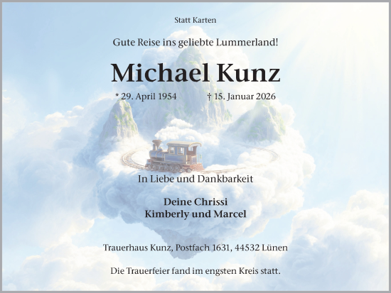 Traueranzeige von Michael Kunz von Lüner Anzeiger