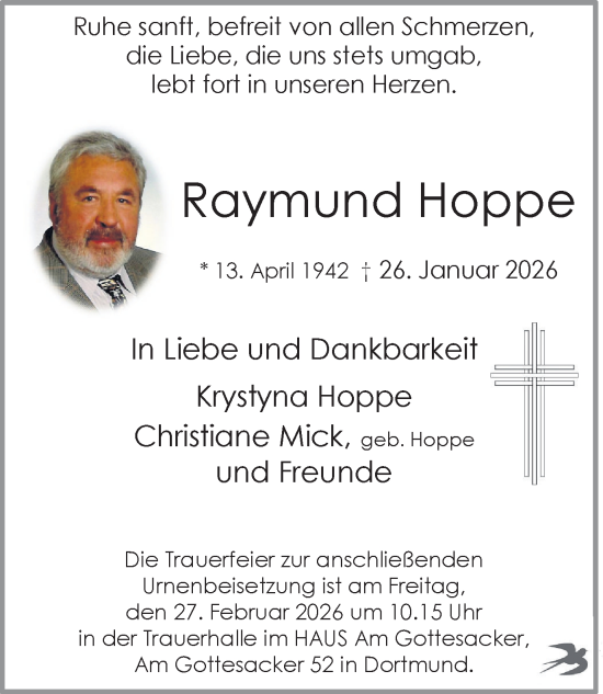 Traueranzeige von Raymund Hoppe von Ruhr Nachrichten