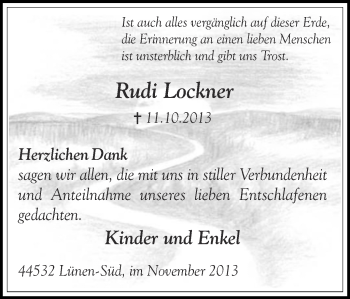 Traueranzeige von Rudi Lockner von Ruhr Nachrichten