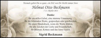 Traueranzeige von Helmut Otto Beckmann von Ruhr Nachrichten
