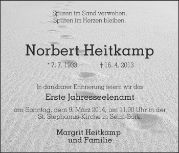 Traueranzeige von Norbert Heitkamp von Ruhr Nachrichten