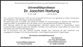 Traueranzeige von Joachim Hartung von Ruhr Nachrichten