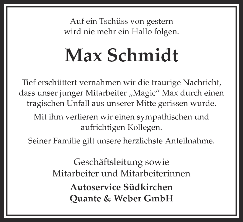  Traueranzeige für MAX SCHMIDT vom 26.04.2014 aus Ruhr Nachrichten