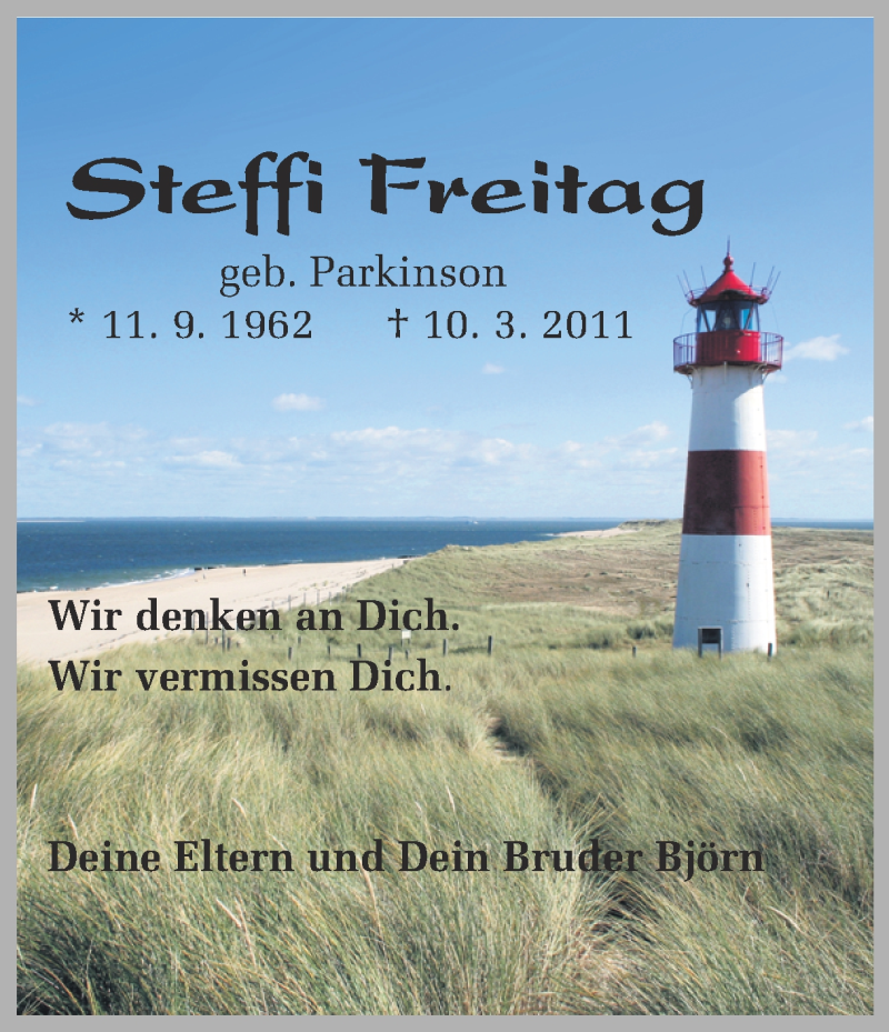  Traueranzeige für Steffi Freitag vom 11.09.2014 aus Ruhr Nachrichten