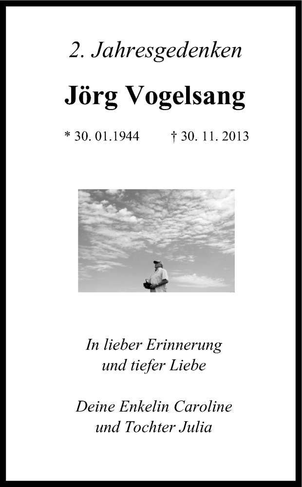  Traueranzeige für Jörg Vogelsang vom 30.11.2015 aus Ruhr Nachrichten