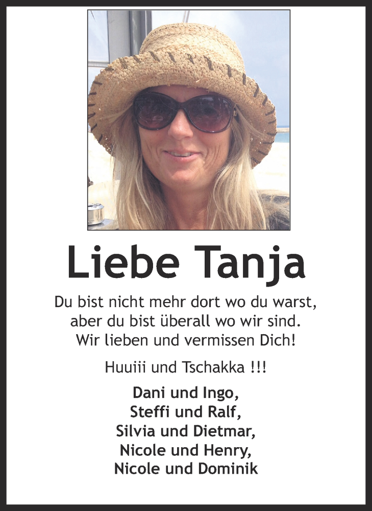  Traueranzeige für Tanja Grawunder vom 17.09.2015 aus Münstersche Zeitung und Münsterland Zeitung