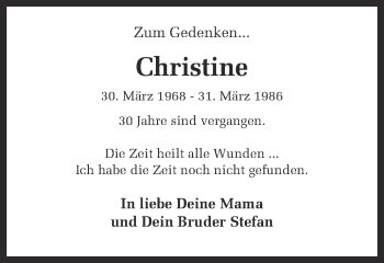 Traueranzeige von Christine  von Ruhr Nachrichten