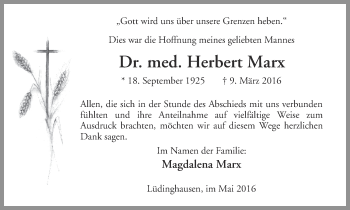 Traueranzeige von Herbert Marx von Ruhr Nachrichten