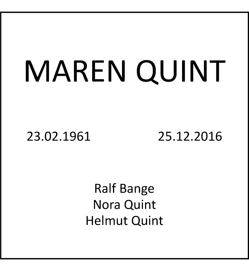  Traueranzeige für Maren Quint vom 07.01.2017 aus Ruhr Nachrichten und Dorstener Zeitung