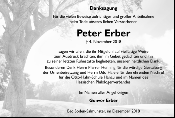 Traueranzeige von Peter Erber von Ruhr Nachrichten