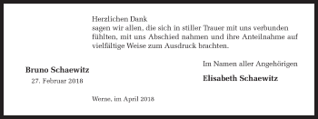 Traueranzeige von Bruno Schaewitz von Ruhr Nachrichten