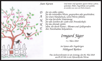 Traueranzeige von Irmgard Jäger von Ruhr Nachrichten