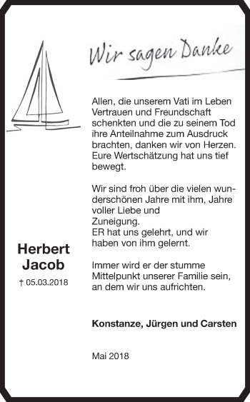 Traueranzeige von Herbert Jacob von Ruhr Nachrichten