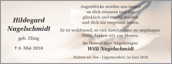Traueranzeige von Hildegard Nagelschmidt von Ruhr Nachrichten und Halterner Zeitung