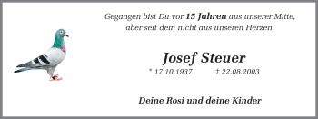 Traueranzeige von Josef Steuer von Ruhr Nachrichten