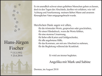 Traueranzeige von Hans-Jürgen Fischer von Ruhr Nachrichten und Dorstener Zeitung
