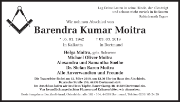 Traueranzeige von Barendra Kumar Moitra von Ruhr Nachrichten