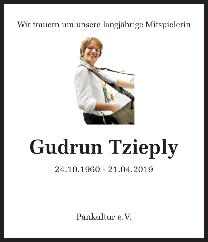  Traueranzeige für Gudrun Tzieply vom 11.05.2019 aus Ruhr Nachrichten