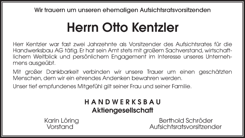  Traueranzeige für Otto Kentzler vom 04.05.2019 aus Ruhr Nachrichten