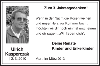 Traueranzeige von Ulrich Kasperczak von Medienhaus Bauer