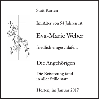 Traueranzeige von Eva-Marie Weber von Medienhaus Bauer
