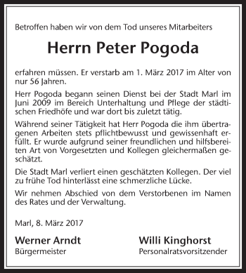 Traueranzeige von Peter Pogoda von Medienhaus Bauer