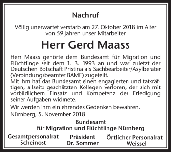 Traueranzeige von Gers Maass von Medienhaus Bauer