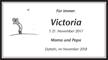 Traueranzeige von Victoria  von Medienhaus Bauer