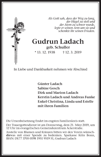 Traueranzeige von Gudrun Ladach von Medienhaus Bauer