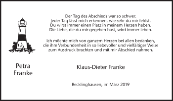 Traueranzeige von Petra Franke von Medienhaus Bauer