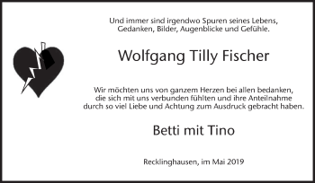Traueranzeige von Wolfgang Tilly Fischer von Medienhaus Bauer