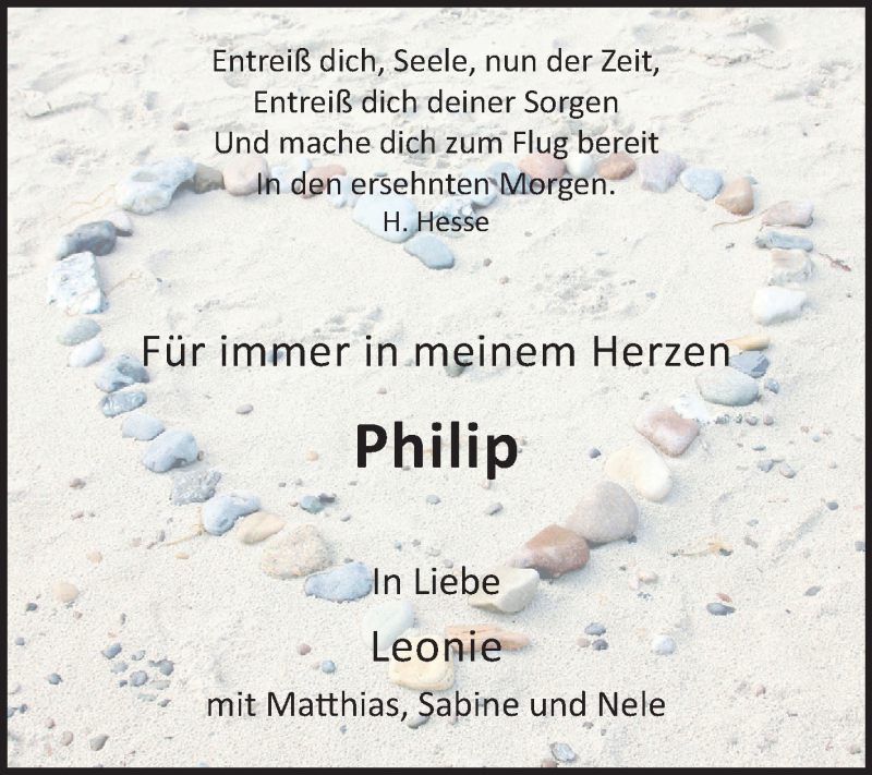  Traueranzeige für Philip  vom 29.06.2019 aus Medienhaus Bauer