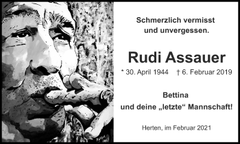 Traueranzeige von Rudi Assauer von Medienhaus Bauer