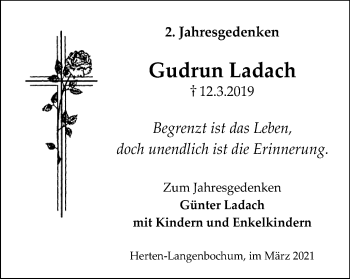 Traueranzeige von Gudrun Ladach von Medienhaus Bauer